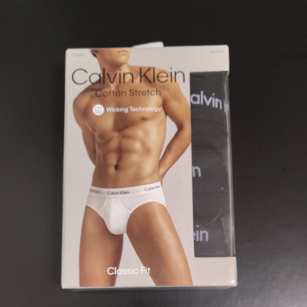 Calvin Klein Cotton Stretch Briefs Black 3 Pack Size M